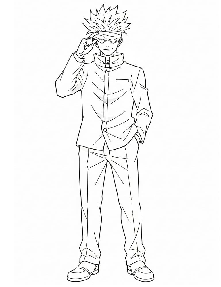 Skriv ut Satoru Gojo fargelegging