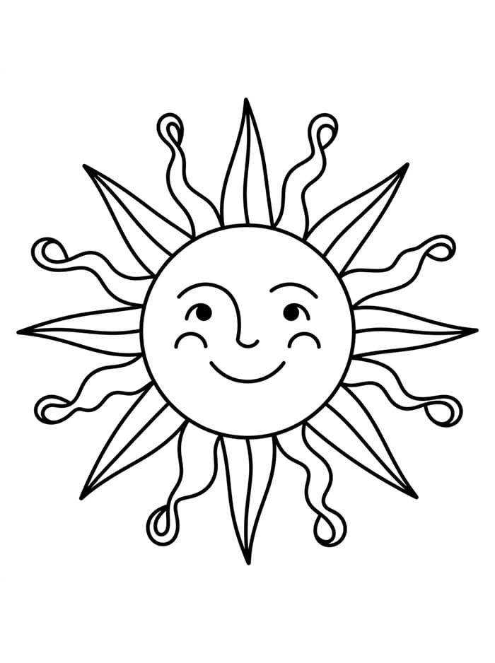 Smilende sol fargelegging