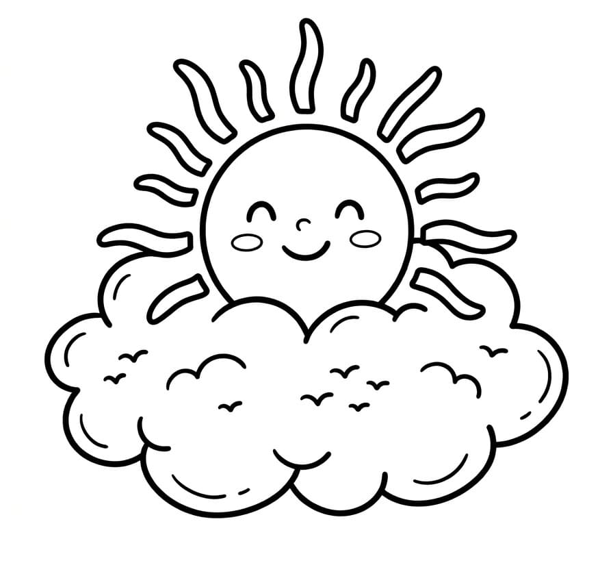 Sol på sky fargelegging