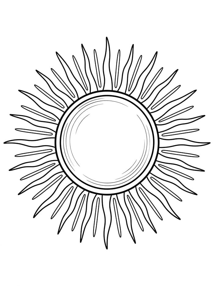 Sol utskriftbar for barn fargelegging