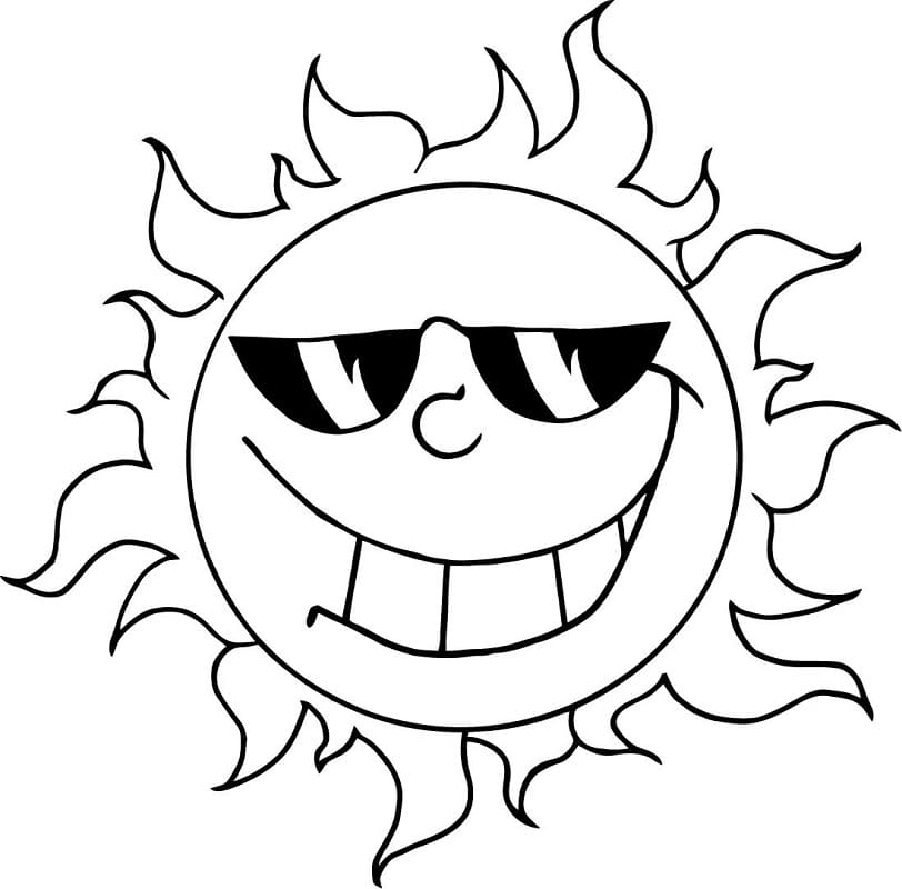 Sol utskriftbart bilde fargelegging