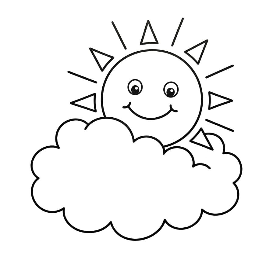 Søt sol på sky fargelegging