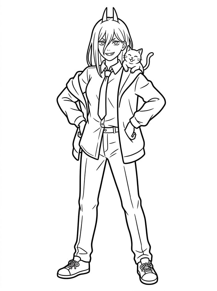 Utskriftbar Chainsaw Man fargeleggingsside