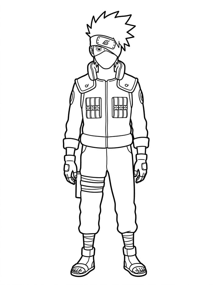 Utskriftbar Kakashi for barn fargelegging