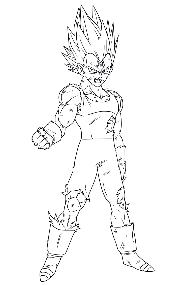 Utskriftbar Vegeta uten kostnad fargelegging