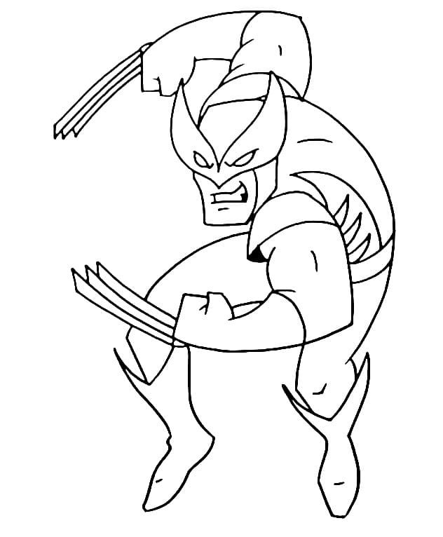 Utskriftbar Wolverine for barn fargelegging