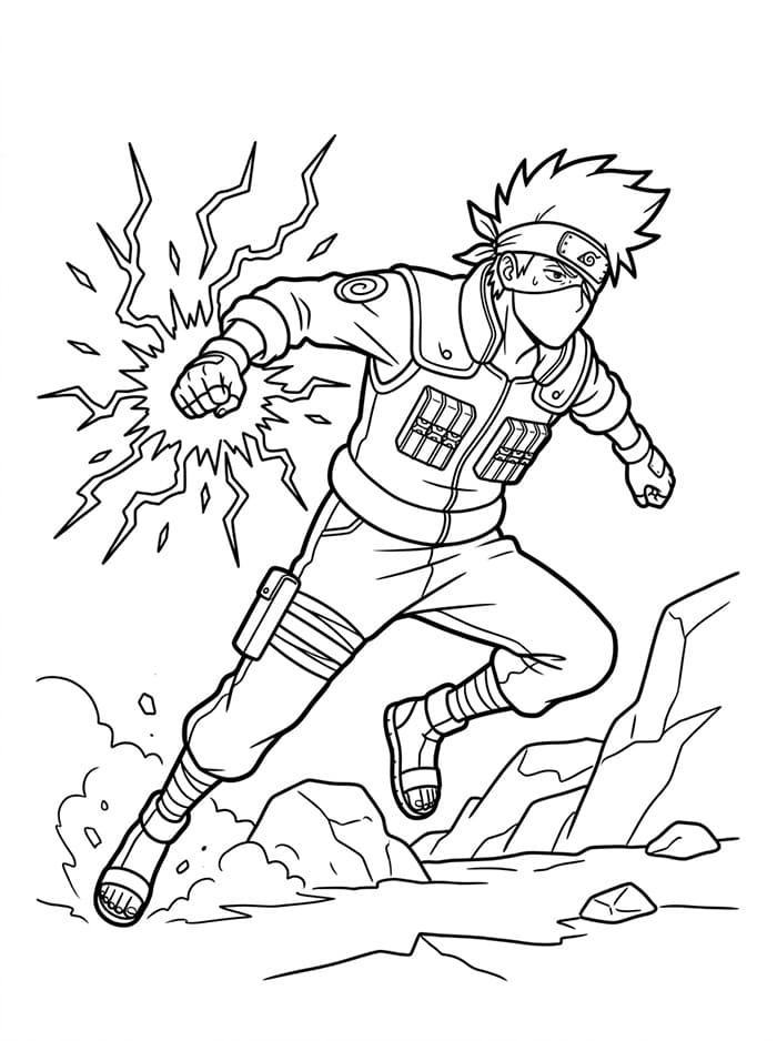 Utskriftbar gratis Kakashi fargelegging