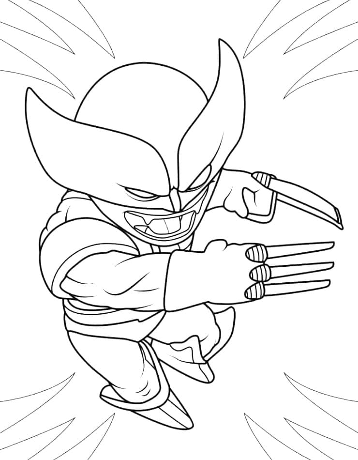 Utskriftbar gratis Wolverine fargelegging