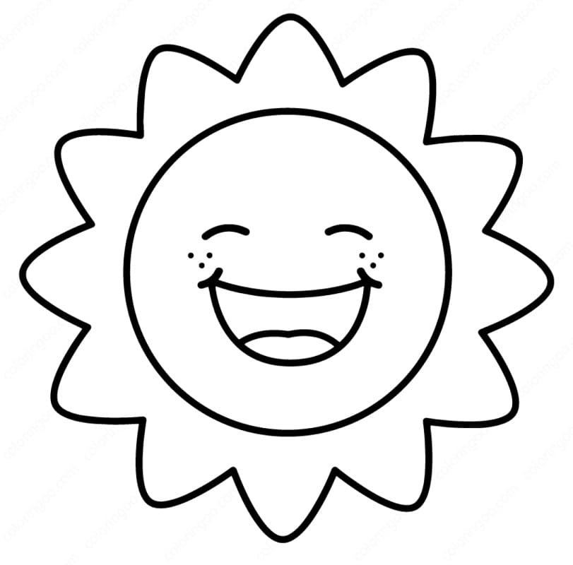 Utskriftbar sol for barn fargelegging