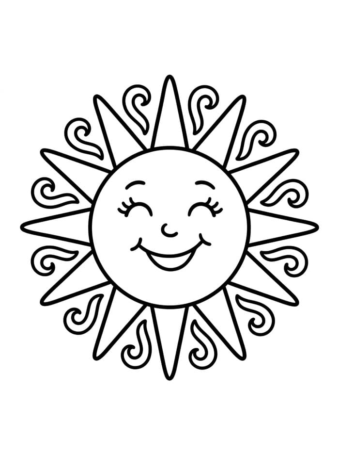Utskriftbar sol fargelegging