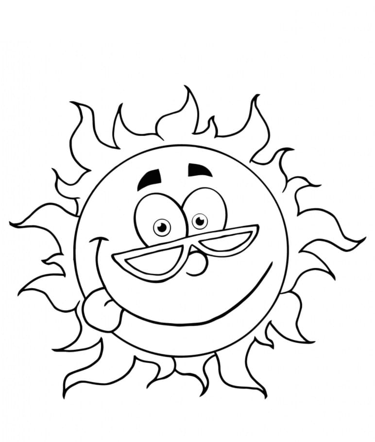 Utskriftbart bilde sol fargelegging