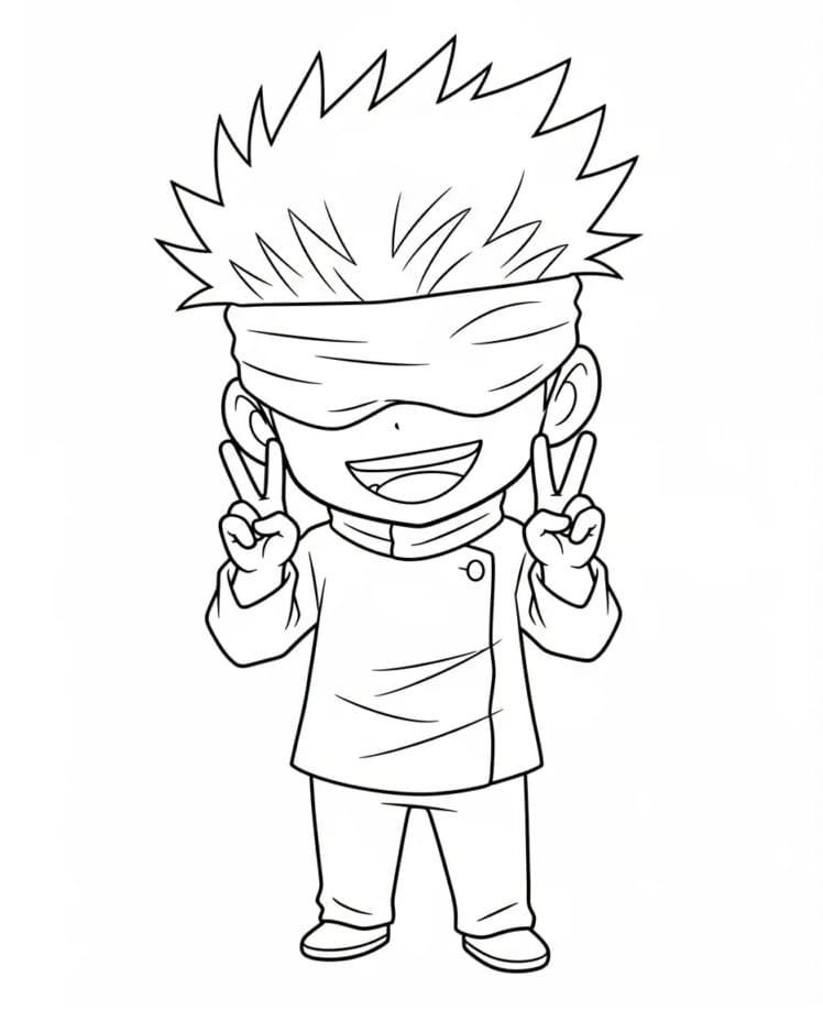 Utskrivbar Satoru Gojo fargelegging
