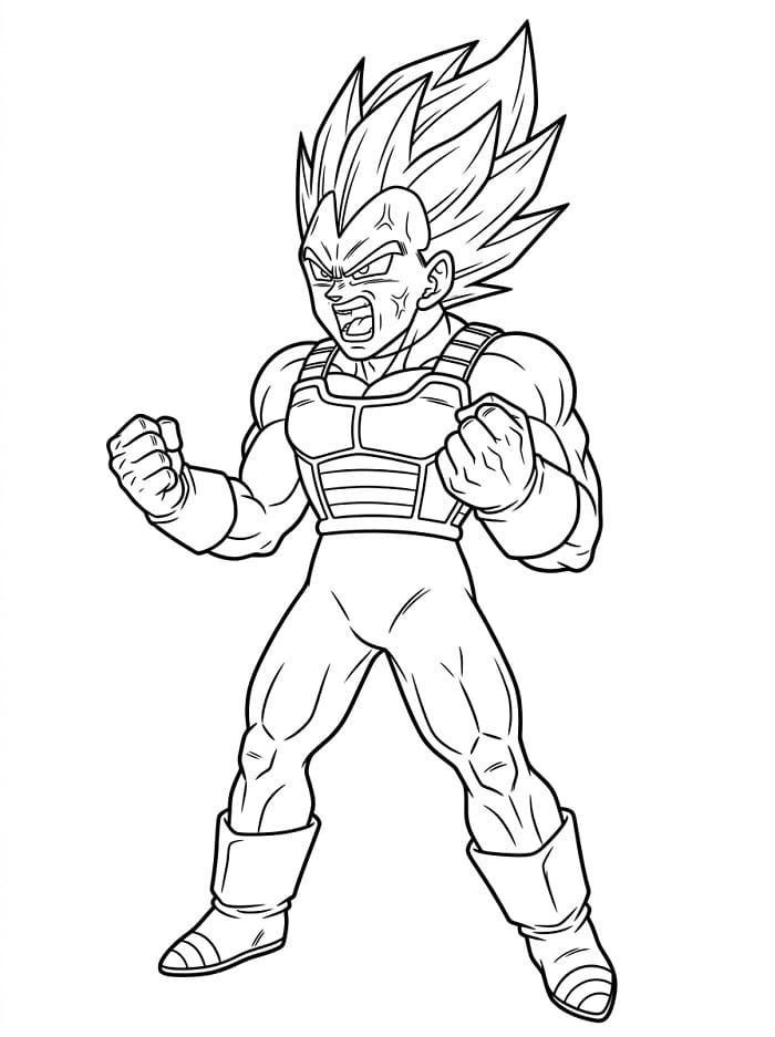 Vegeta i Dragon Ball Z fargelegging
