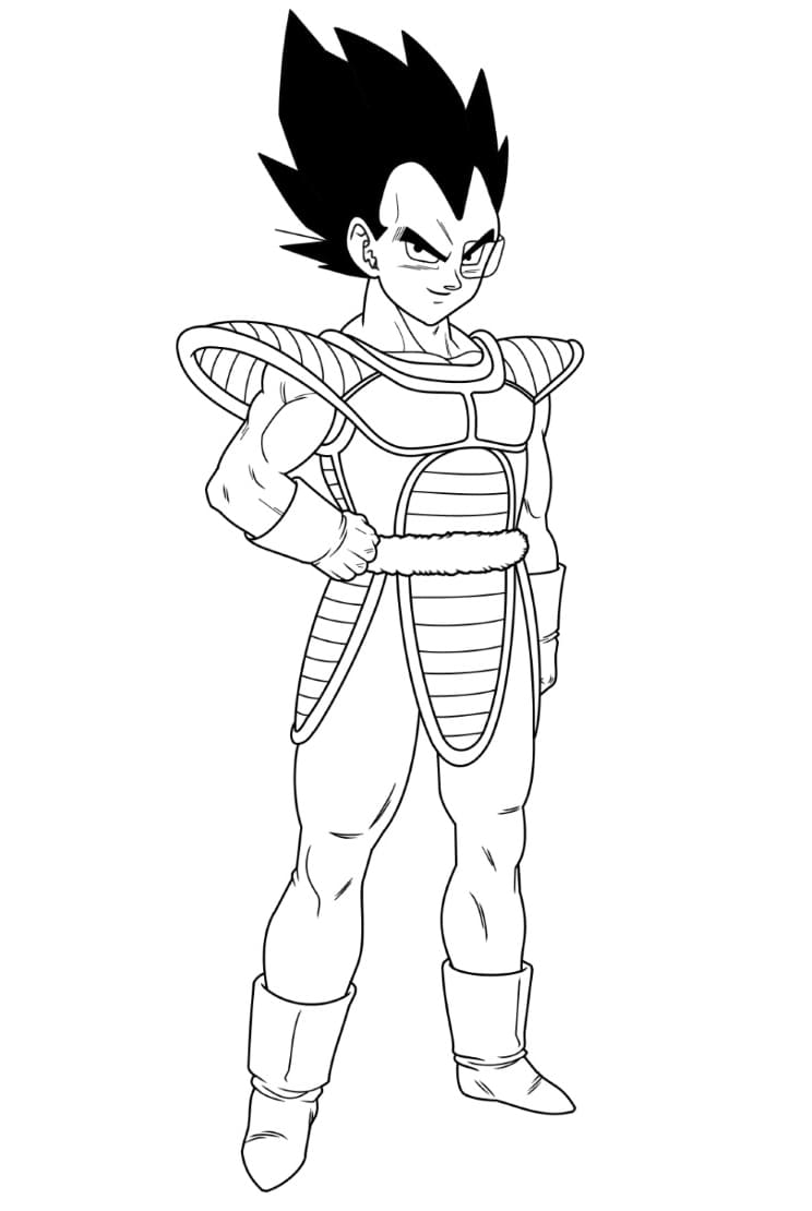 Vegeta utskriftbar for barn fargelegging
