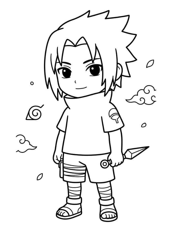 Veldig søt Sasuke fargelegging