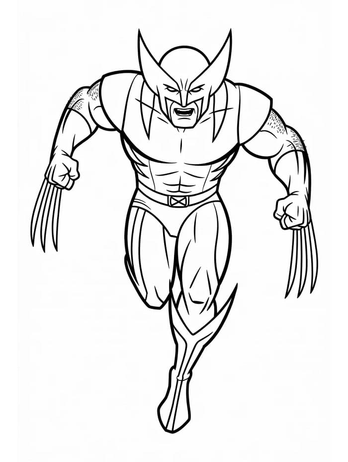 Wolverine fra X-men fargelegging