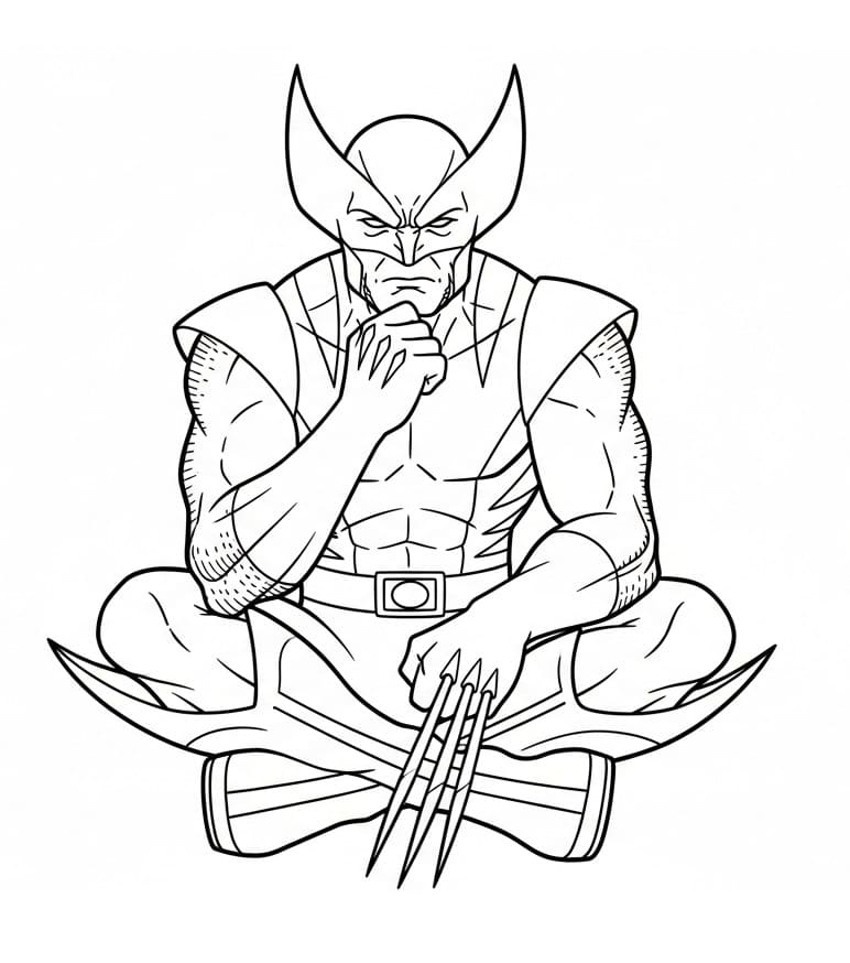 Wolverine gratis utskriftbar fargelegging