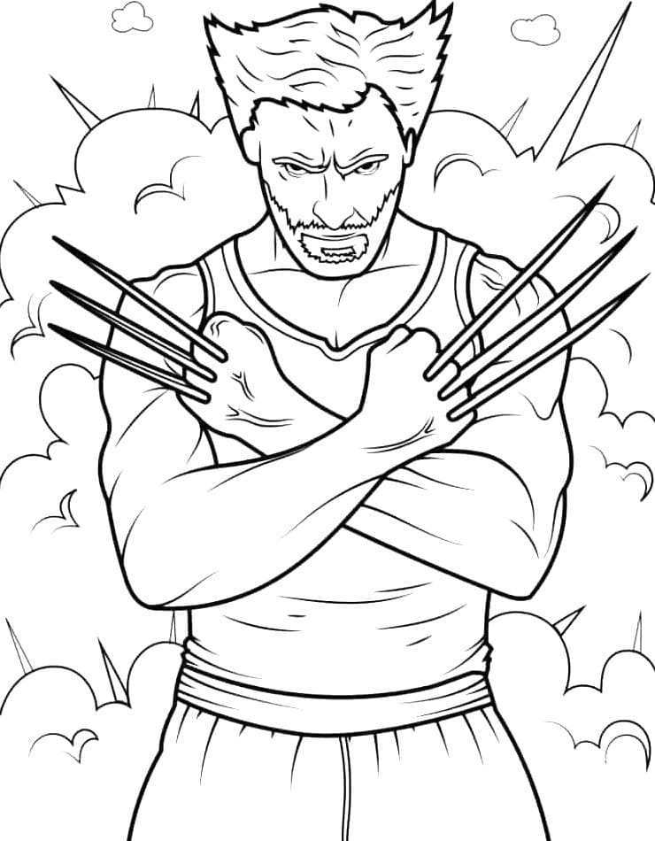 Wolverine utskriftbar for barn fargelegging