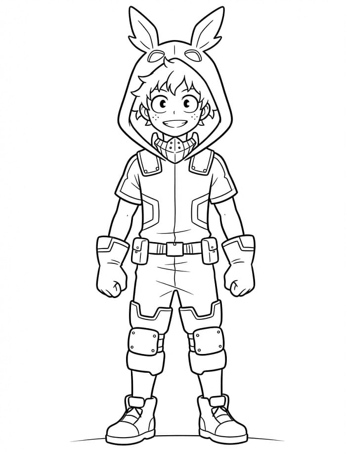 Animert Izuku Midoriya fargelegging