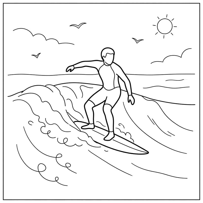 Animert surfing fargelegging