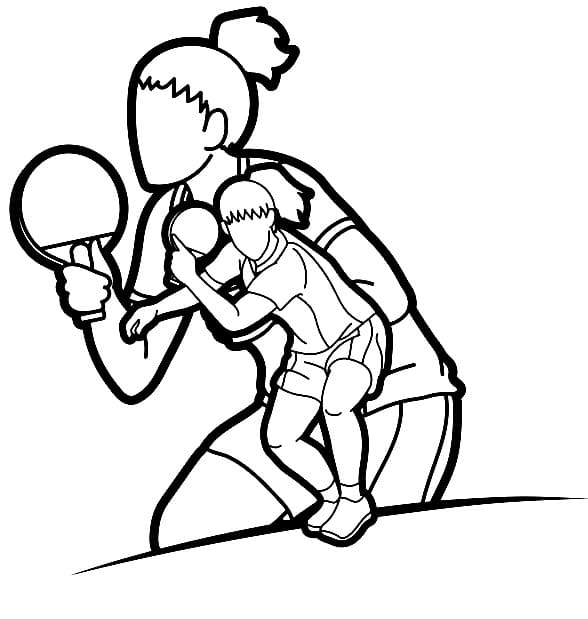 Bordtennis gratis utskriftbar fargelegging