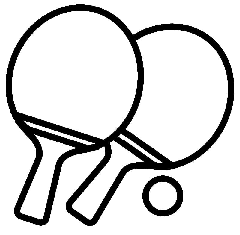 Bordtennis utskriftbar for barn fargelegging