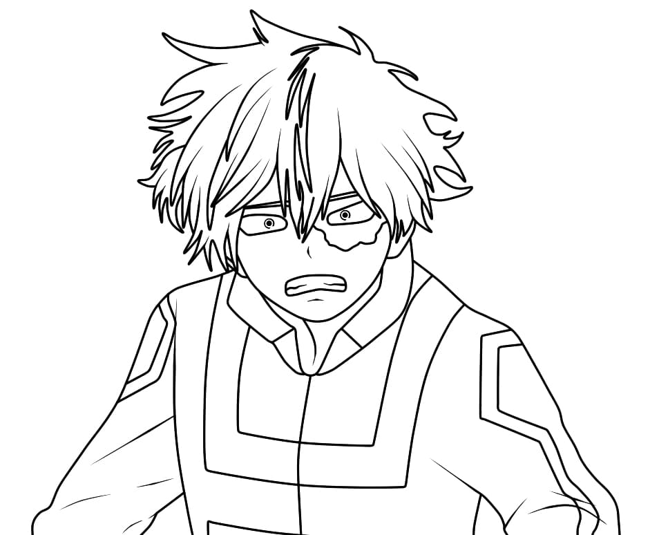 Gratis Shoto Todoroki til utskrift fargelegging