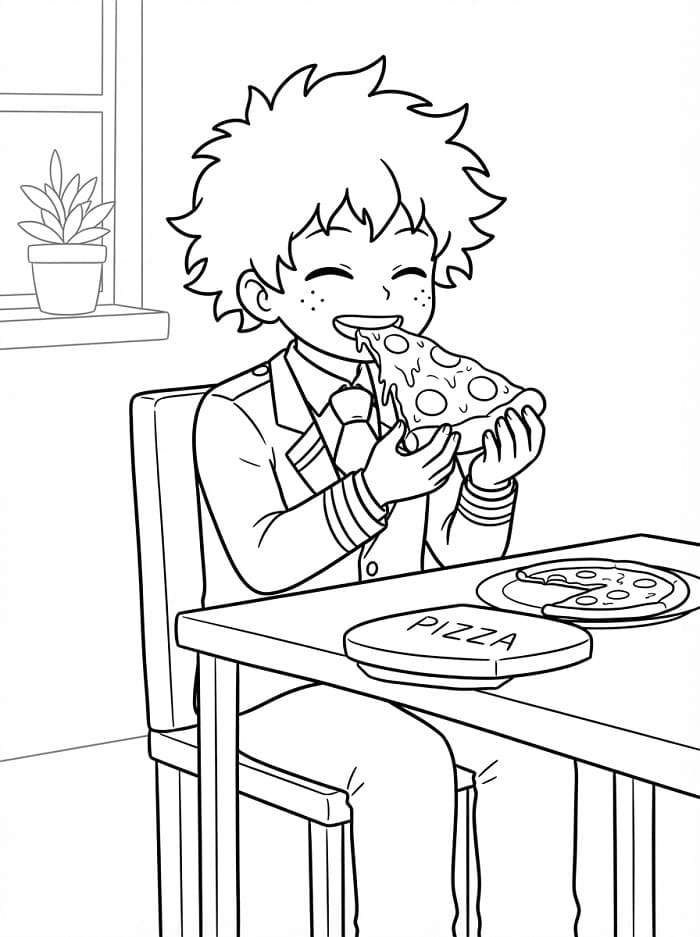 Izuku Midoriya gratis utskrivbar fargelegging