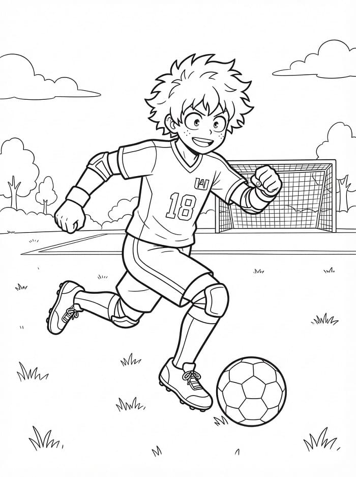 Izuku Midoriya til å skrive ut fargelegging