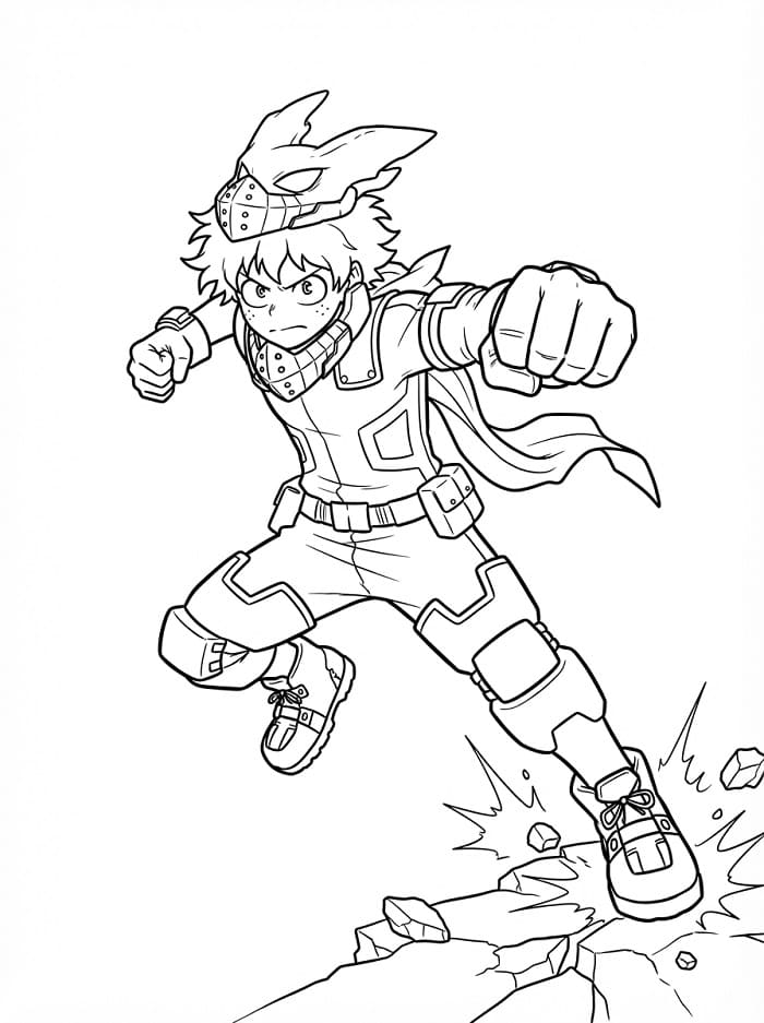 Izuku Midoriya utskrivbar for barn fargelegging