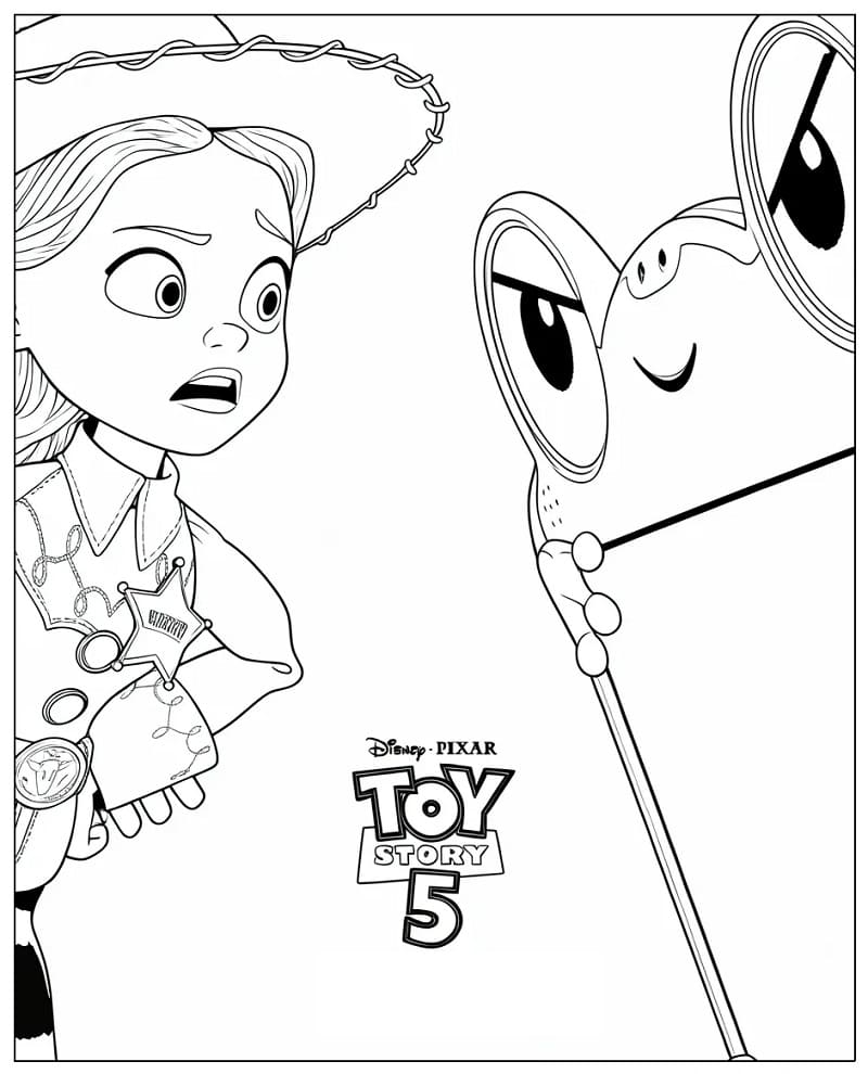 Jessie og Lilypad fra Toy Story 5 fargelegging