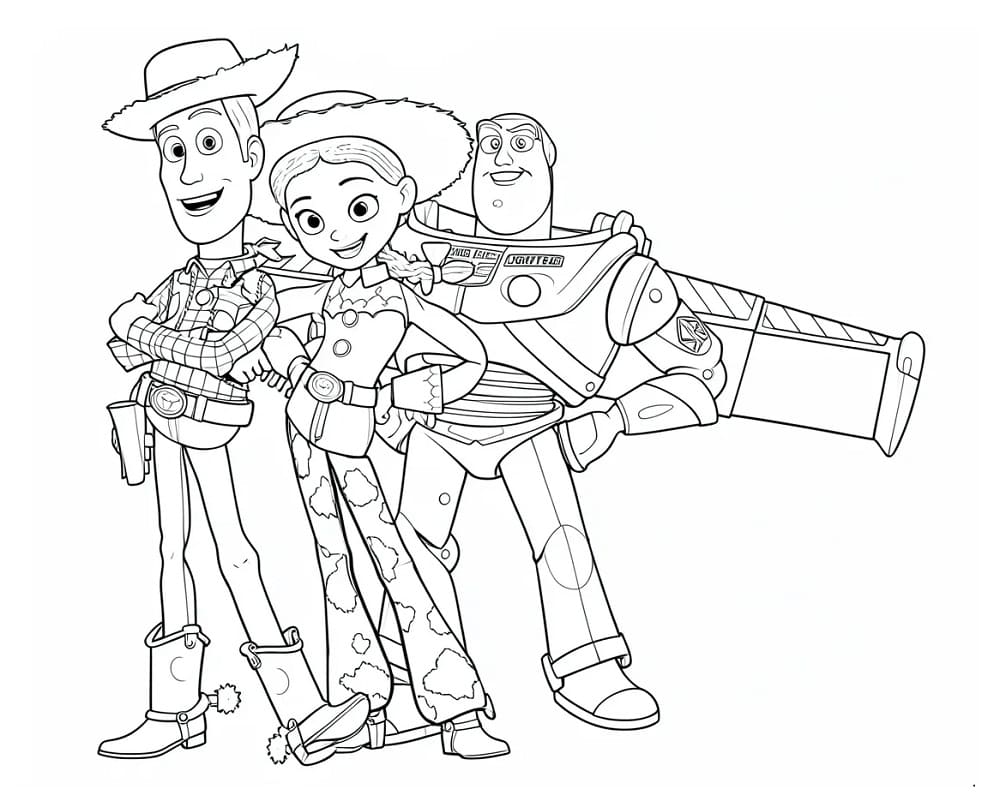 Karakterer fra Toy Story 5 fargelegging