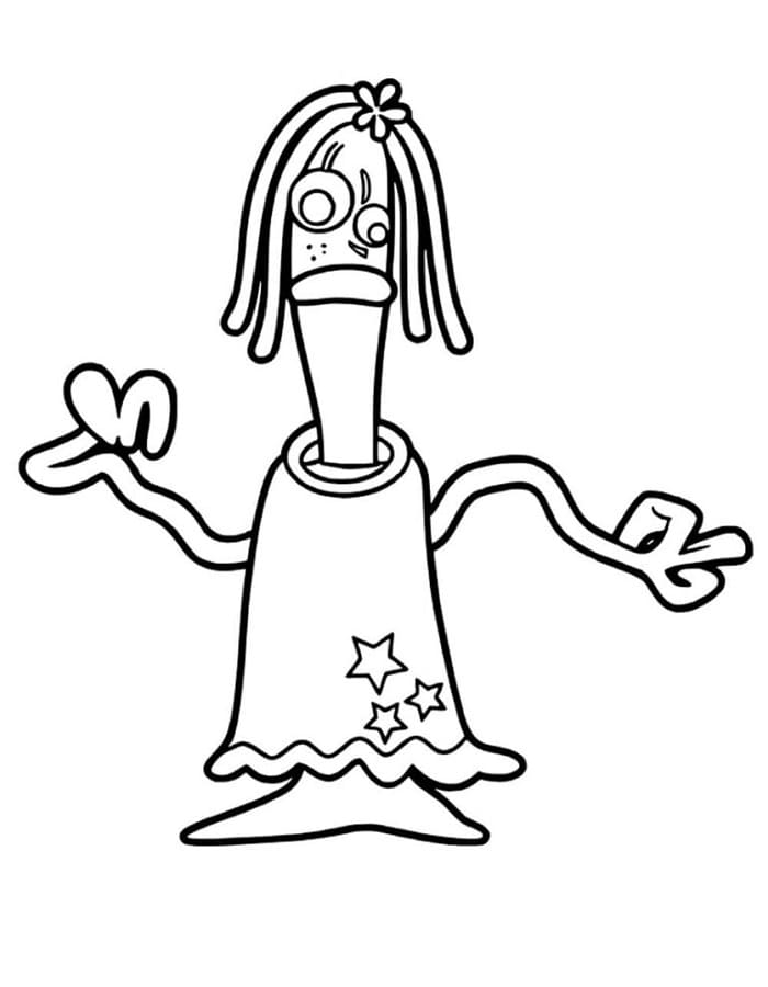 Karen Beverly Knifey fra Toy Story 5 fargelegging