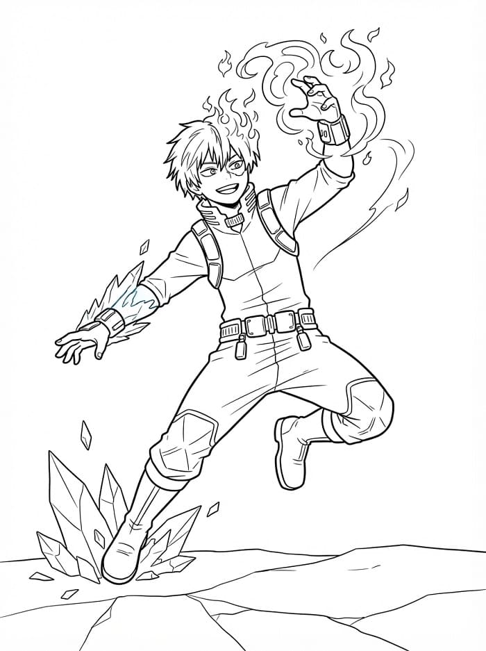 Kjempekul Shoto Todoroki fargelegging