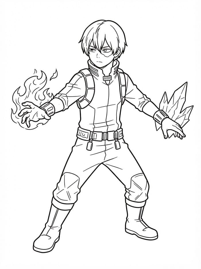Kraftfull Shoto Todoroki fargelegging