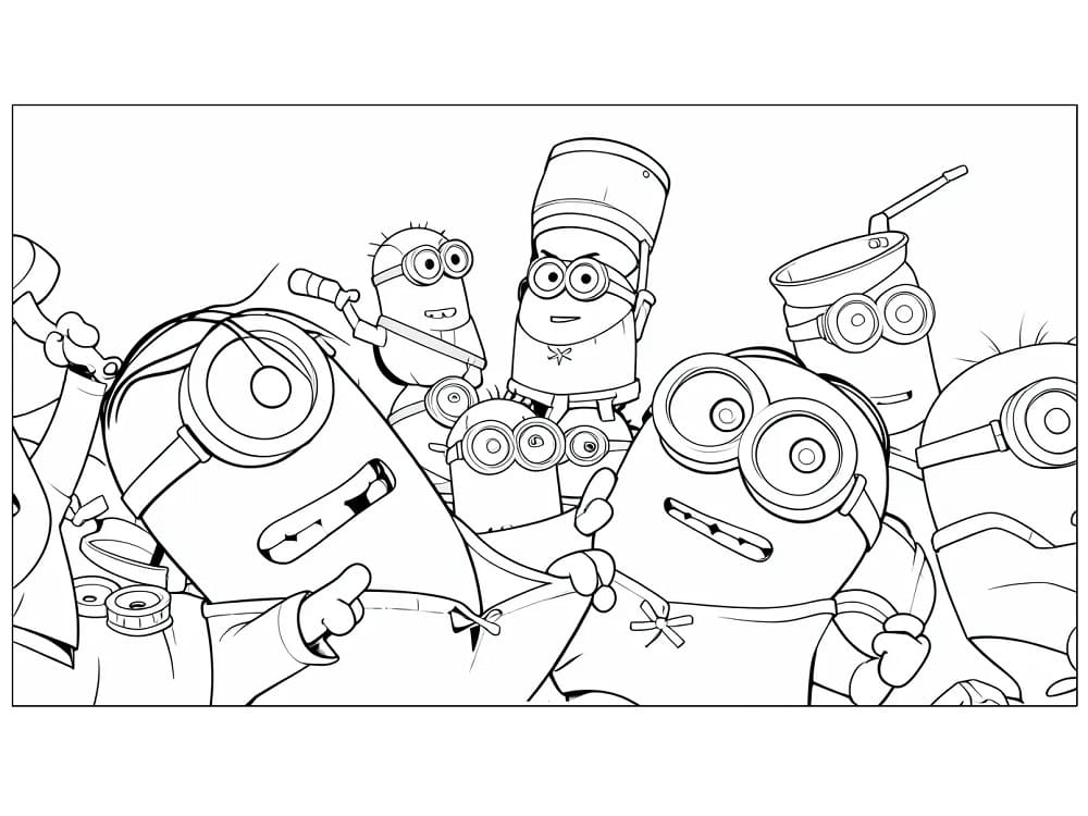 Minions og Monstre (1) fargelegging