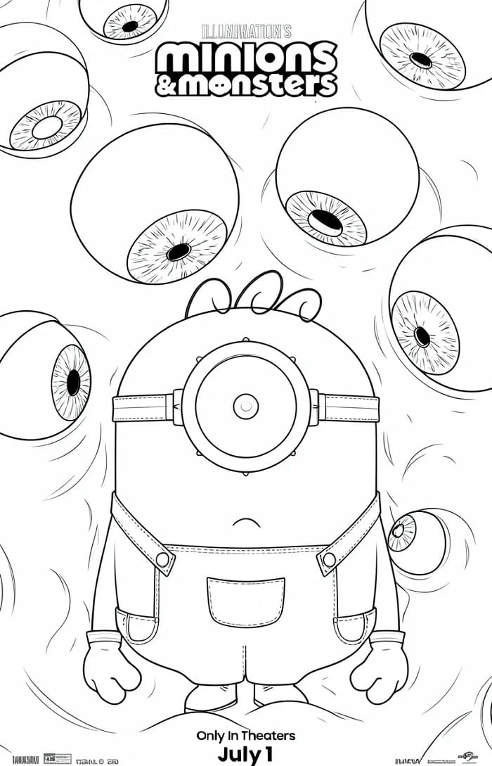 Minions og Monstre (10) fargelegging