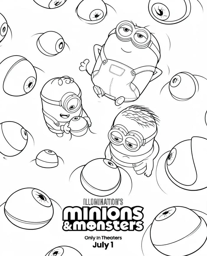 Minions og Monstre (9) fargelegging