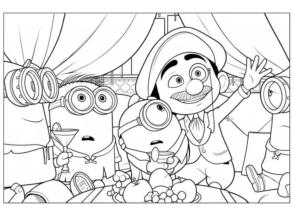 Minions og Monstre utskrivbare fargelegging