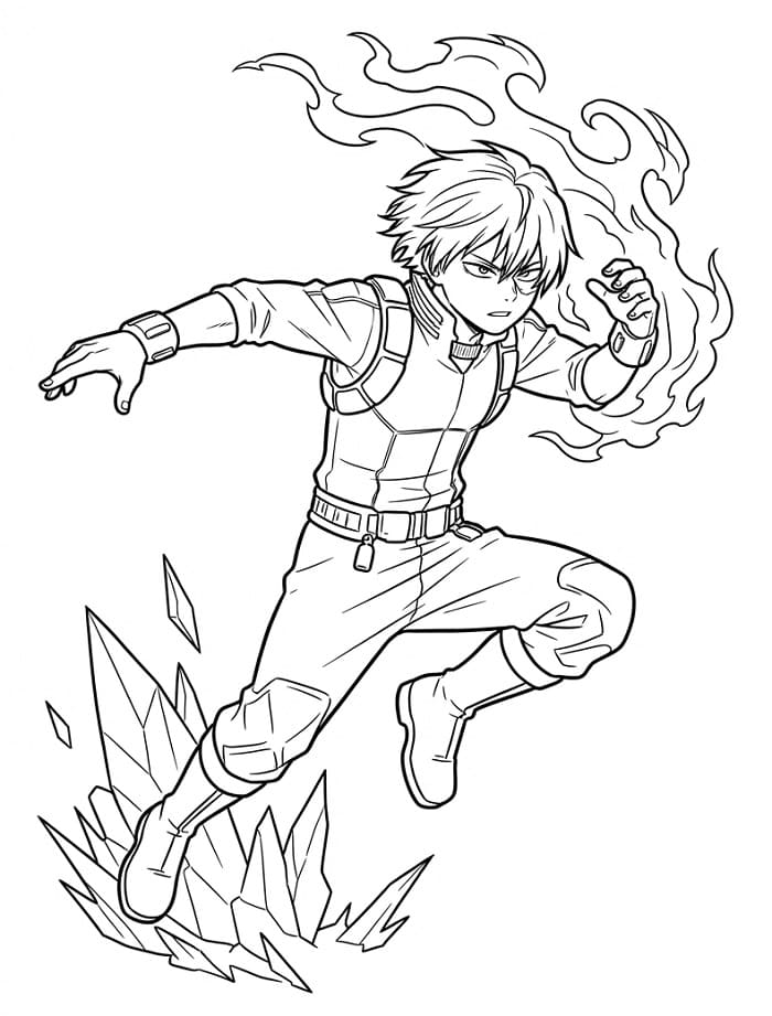 Shoto Todoroki fra My Hero Academia fargelegging