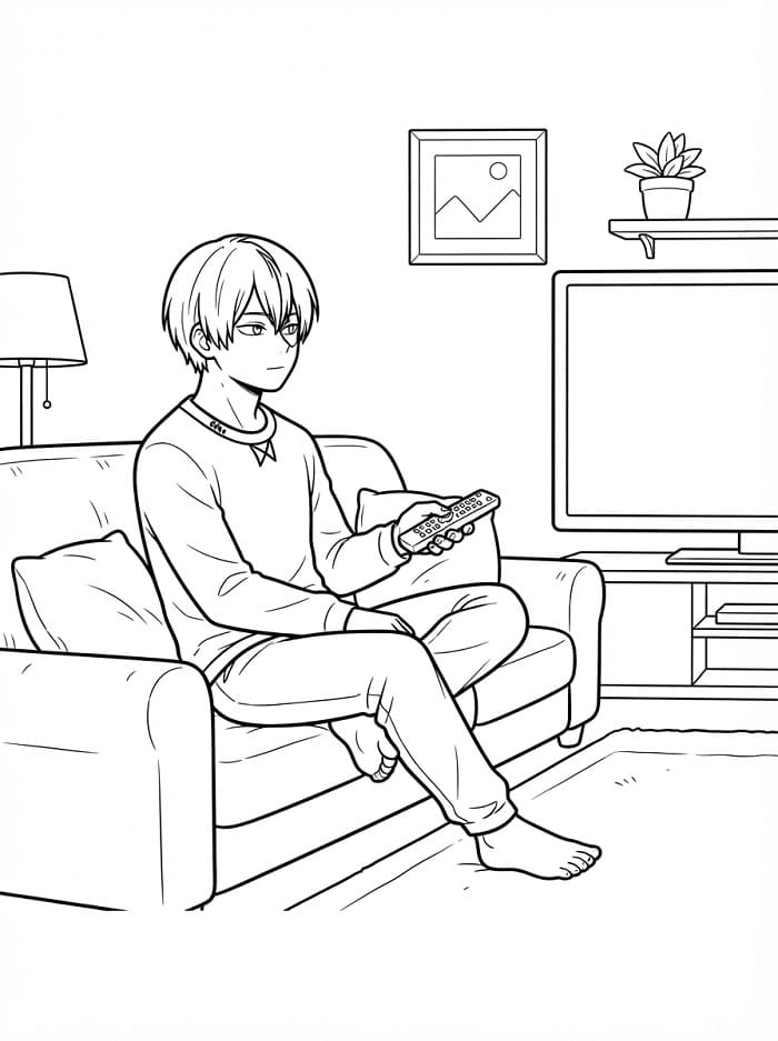 Shoto Todoroki gratis utskrivbar fargelegging