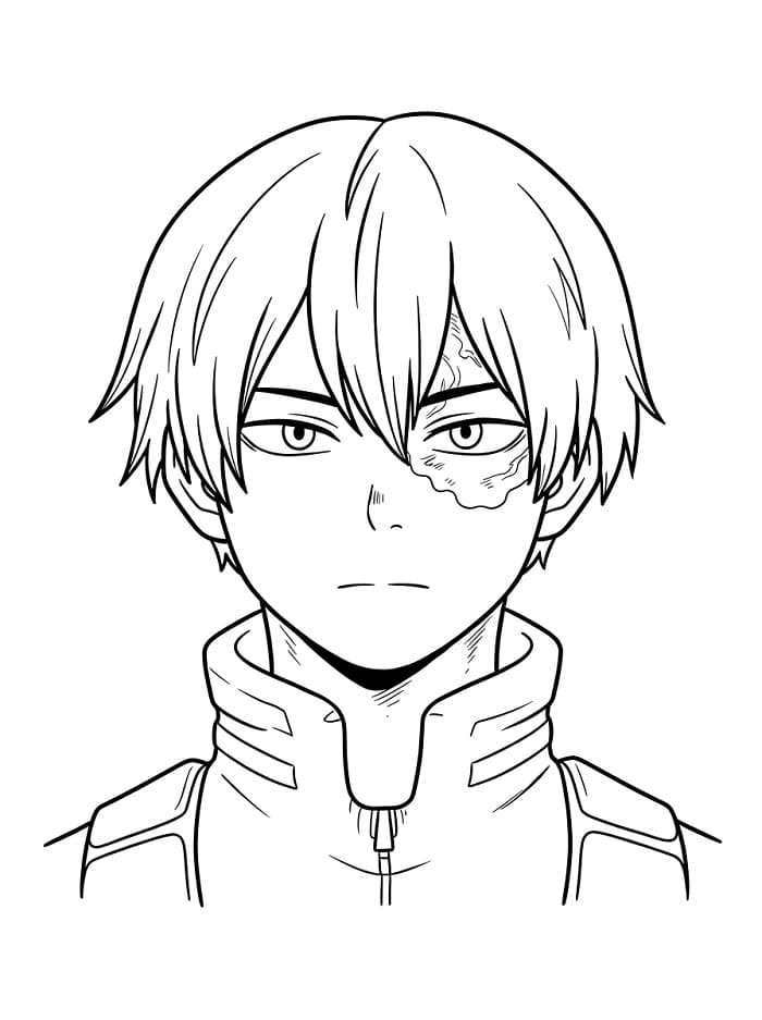 Shoto Todoroki kostnadsfritt fargelegging