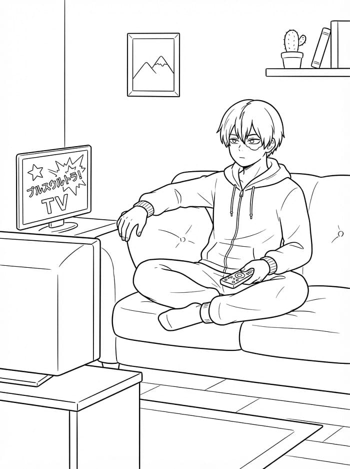 Shoto Todoroki til utskrift fargelegging