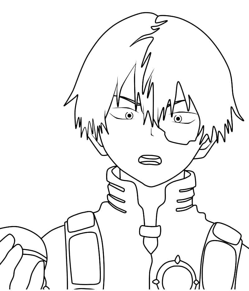 Shoto Todoroki utskrivbar for barn fargelegging