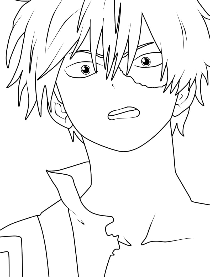 Shoto Todoroki utskrivbart bilde fargelegging