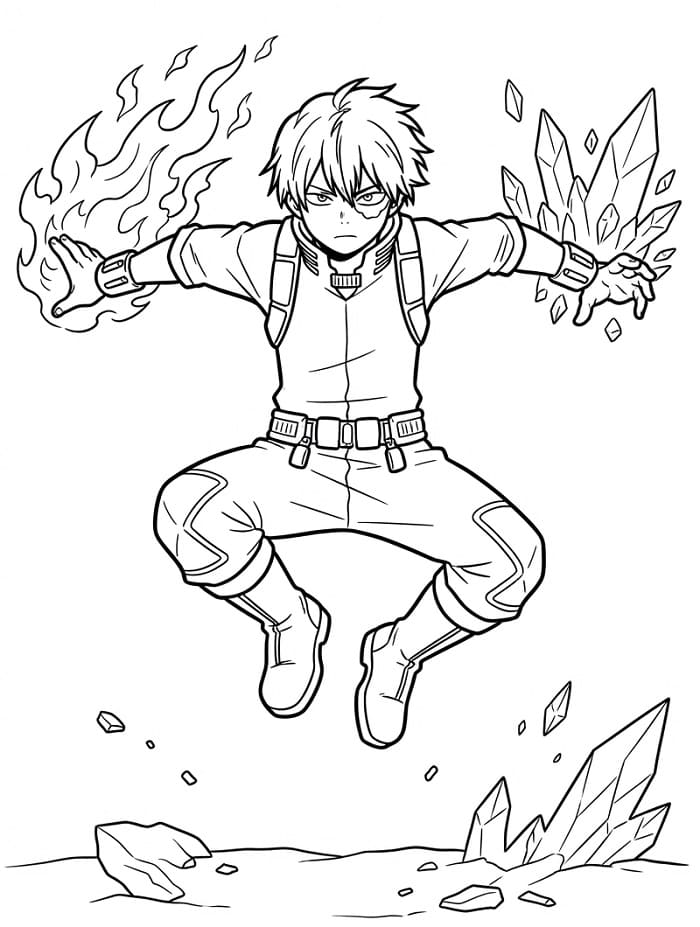 Skriv ut Shoto Todoroki fargelegging