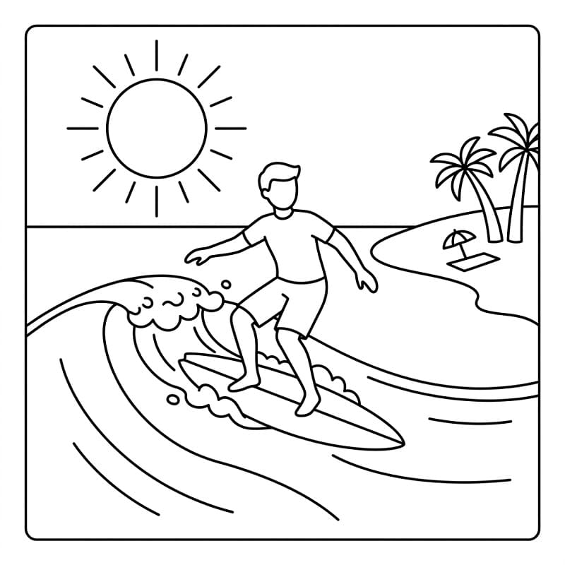 Søt surfing fargelegging