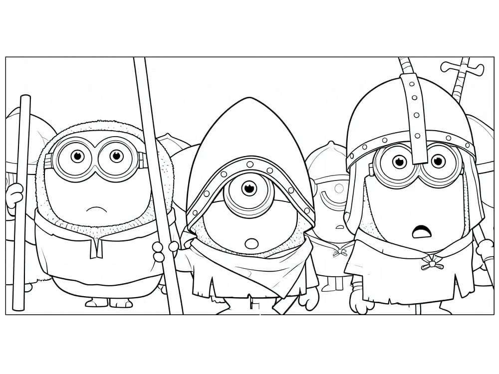 Søtte Minions og Monstre fargelegging