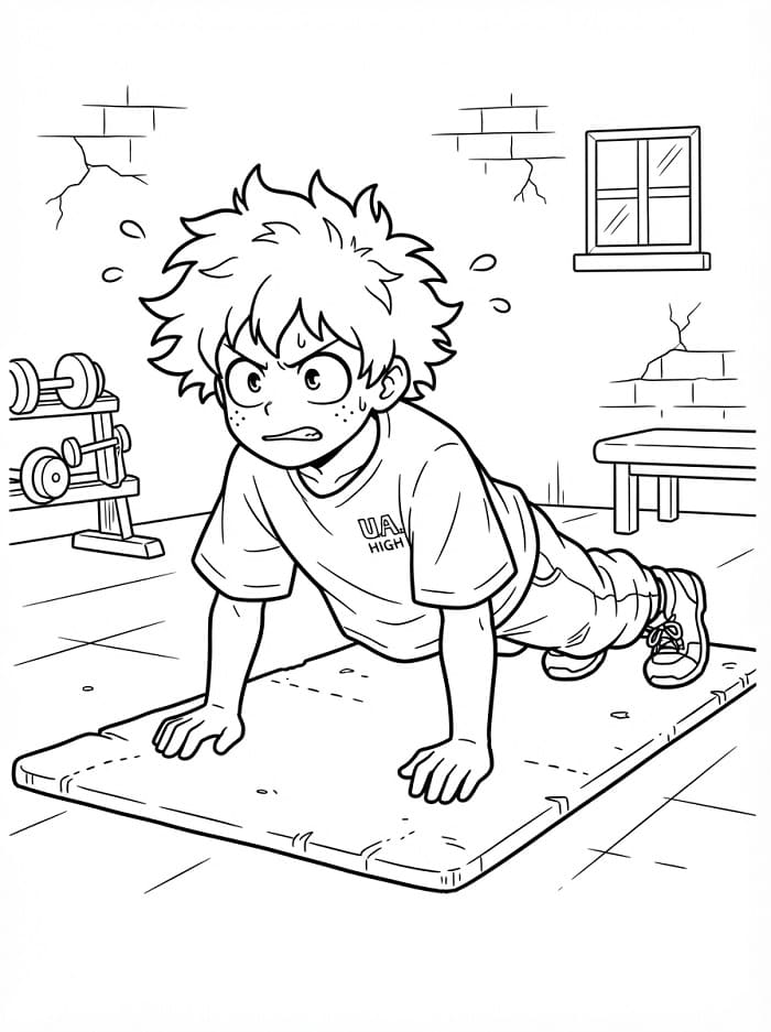 Tegneserie-Izuku Midoriya fargelegging