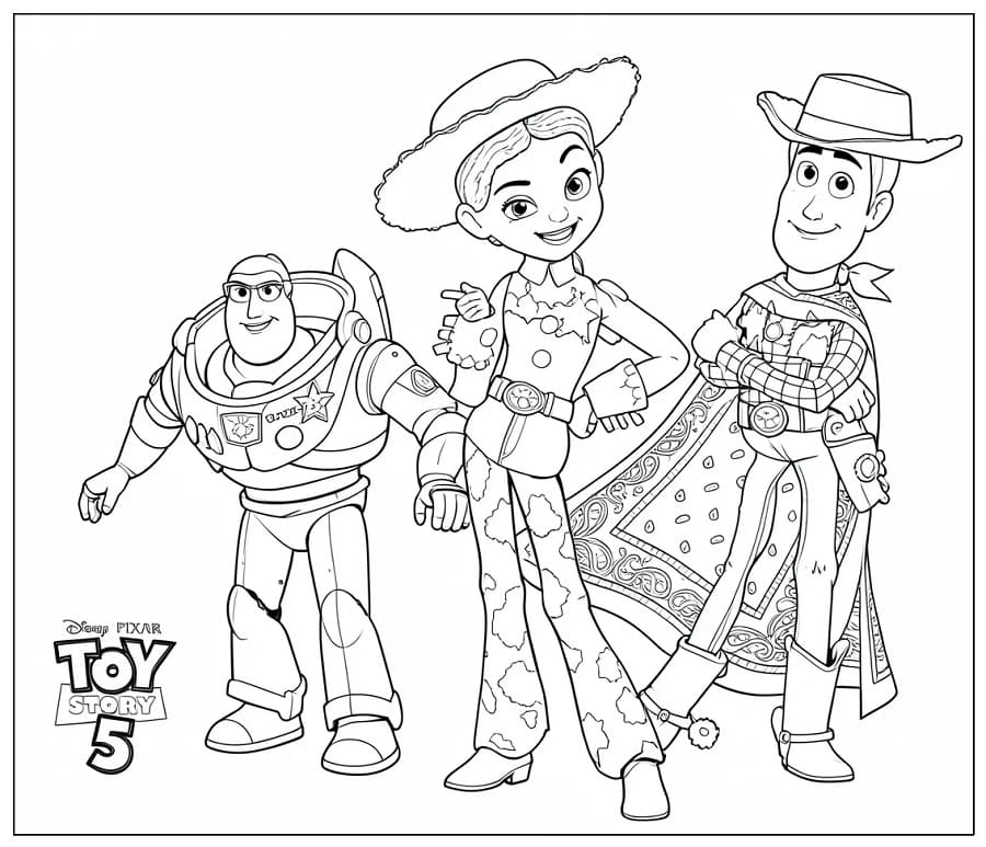 Toy Story 5 Karakterer fargelegging